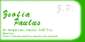 zsofia paulus business card